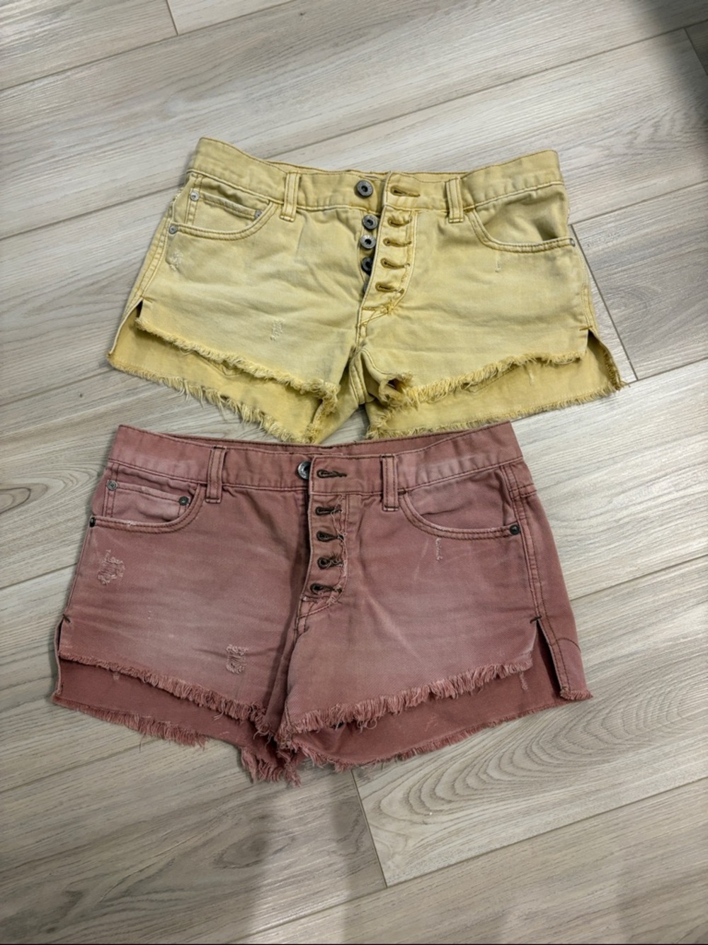 Pair of Free People Runway slouch cutoff shorts